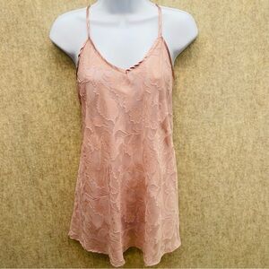 Women's Silk Burnout Racer Back Slip Nightgown, L